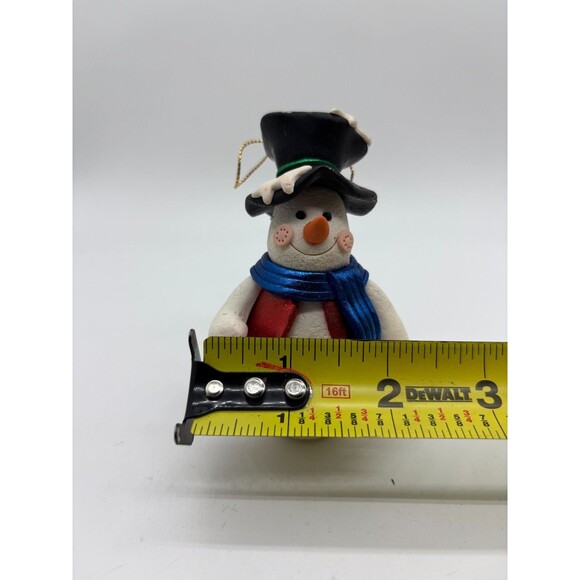Vintage Skiing Snowman & Top Hat Snowman Christmas Ornaments Set of 2 - Picture 5 of 6